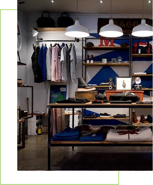 encart vert boutique